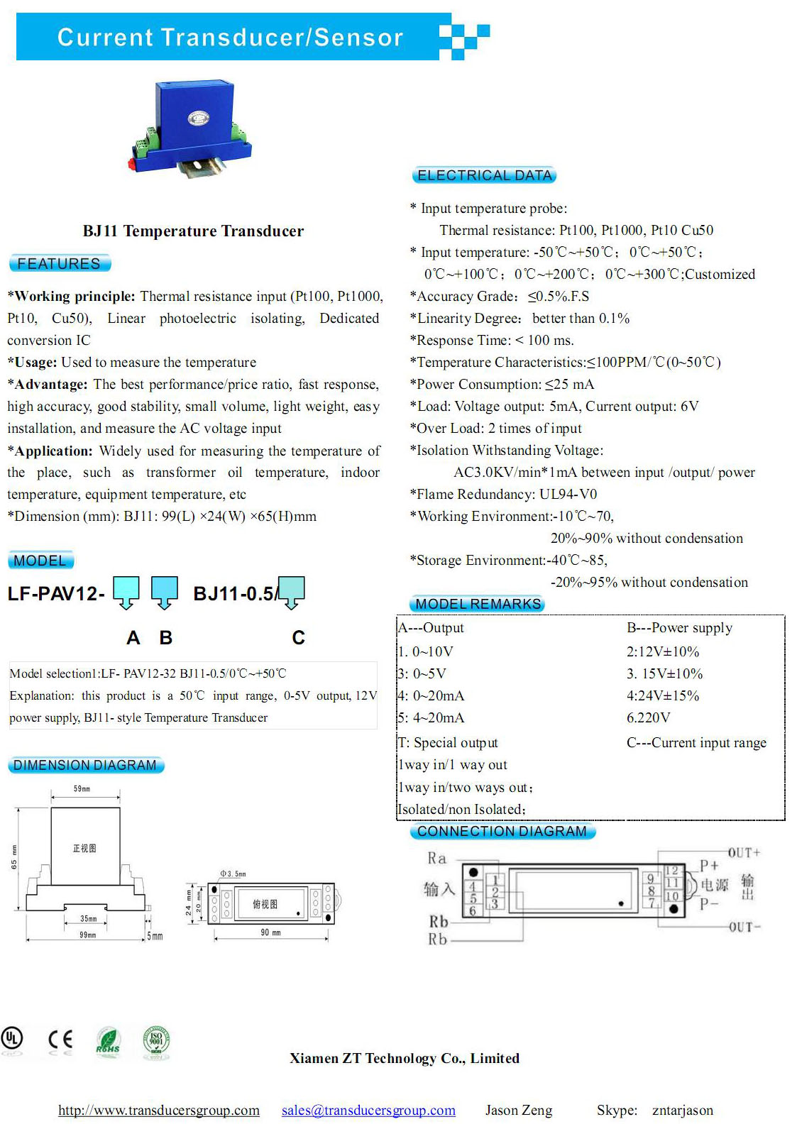Temperature Transducer/Sensor